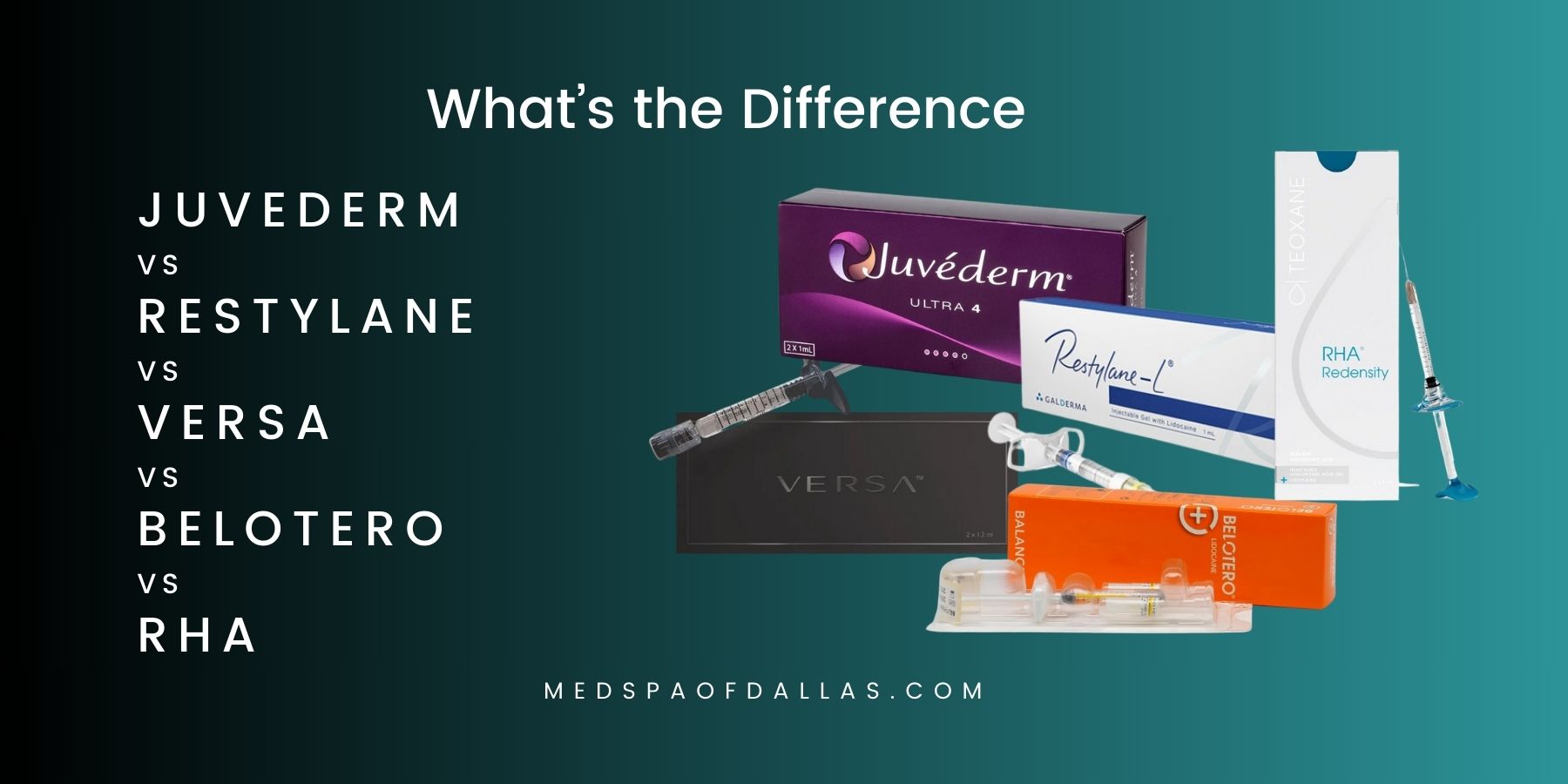 What’s the Difference Between Juvederm vs. Restylane vs. Versa vs. Belotero vs. RHA: The Ultimate Dermal Filler Guide for Dallas